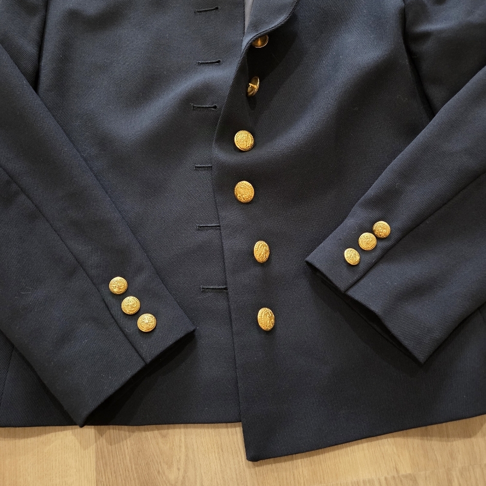 Vtg Mondi Military Inspired Blazer Tailored Jacket 38 Germany Eagle Velvet Punk - Picture 7 of 8
